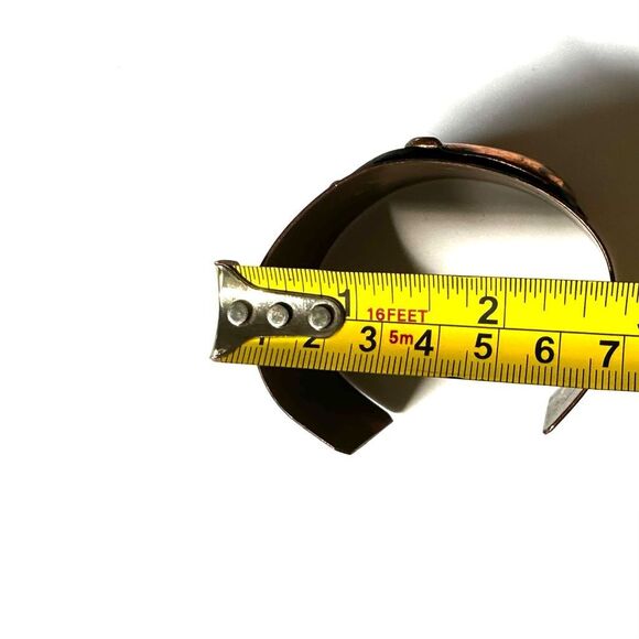 Copper leaf wide cuff bracelet - Picture 7 of 9